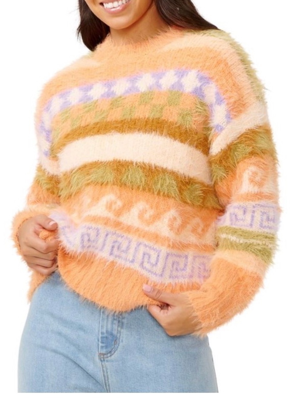 Rip Curl Beach Party Striped Crewneck Sweater